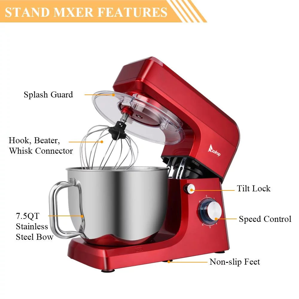 7L 660W Mixing Pot With Handle Red J8546