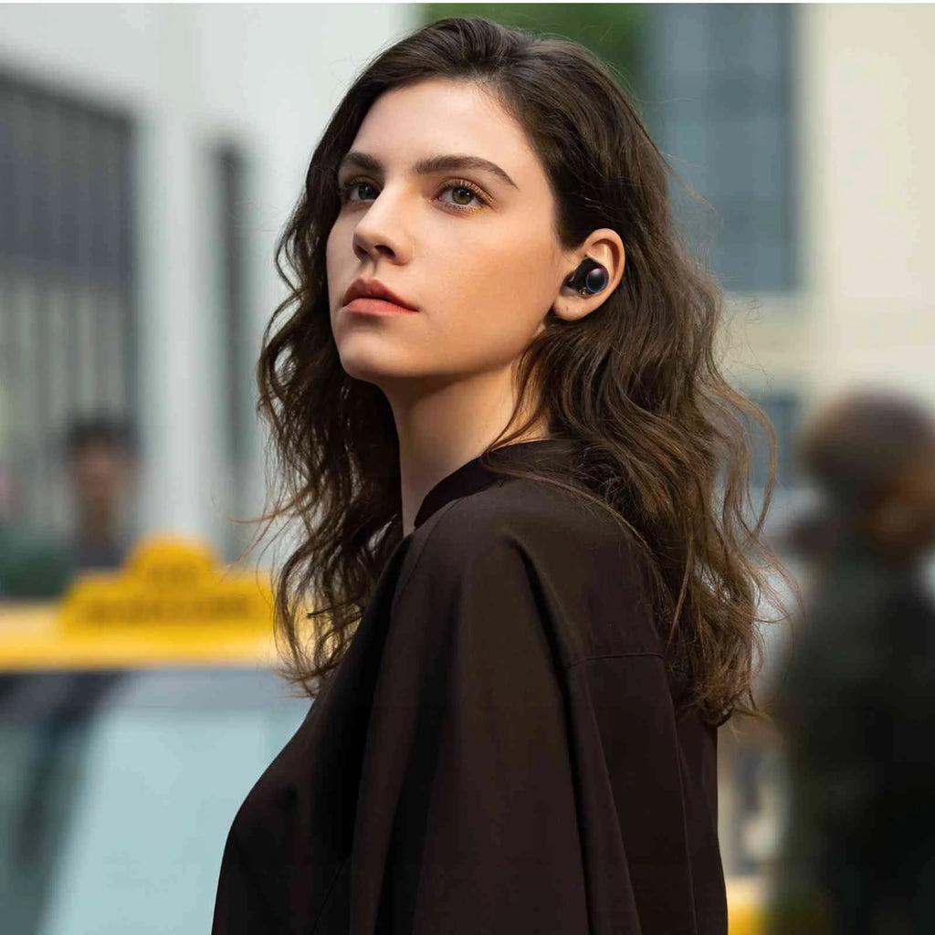 Black True Wireless Bluetooth Earbuds with Charging Case F599