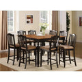 7 Pc Counter Height Table and 6 Faux Leather Seat Stools W562710