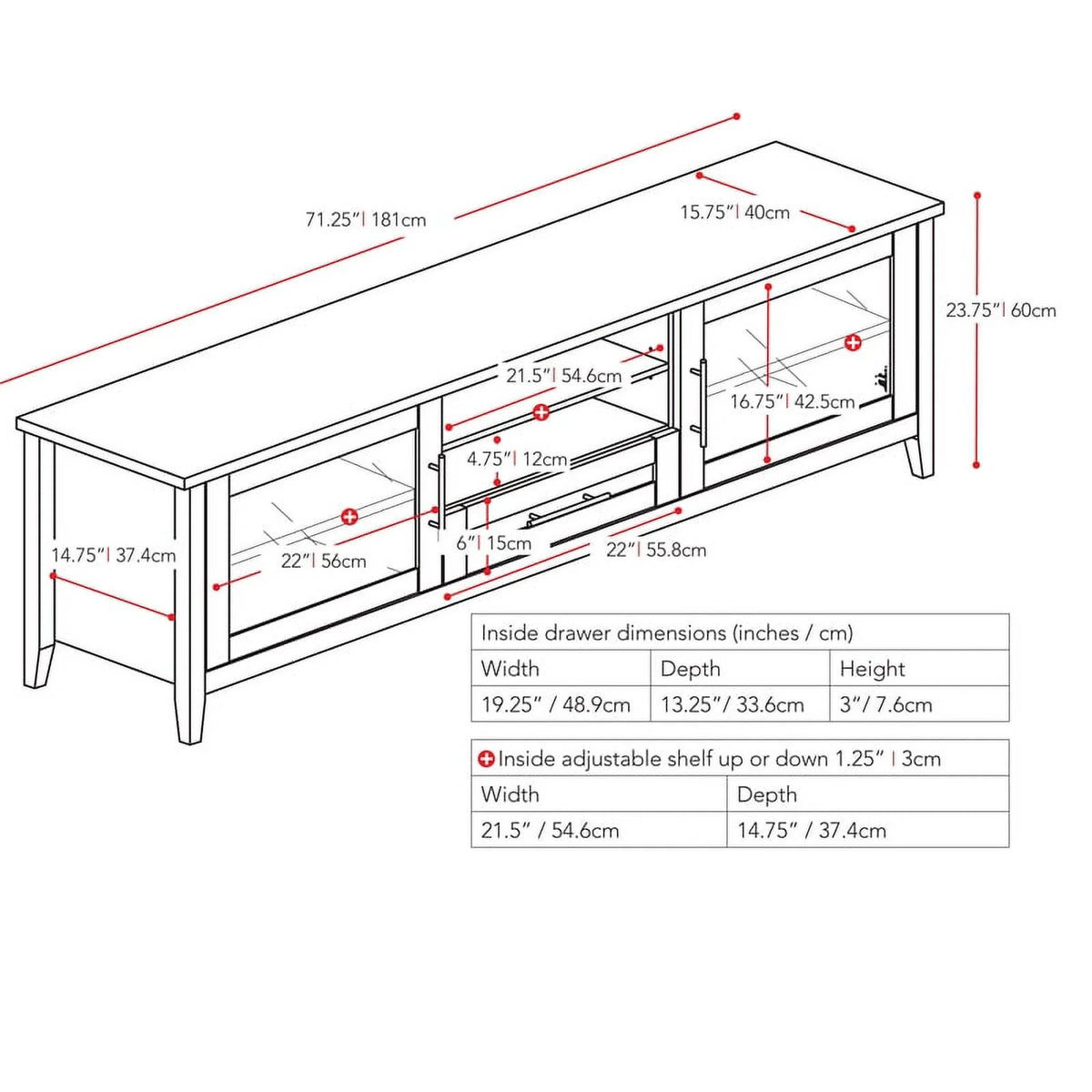 Black Wood TV Stand R1703