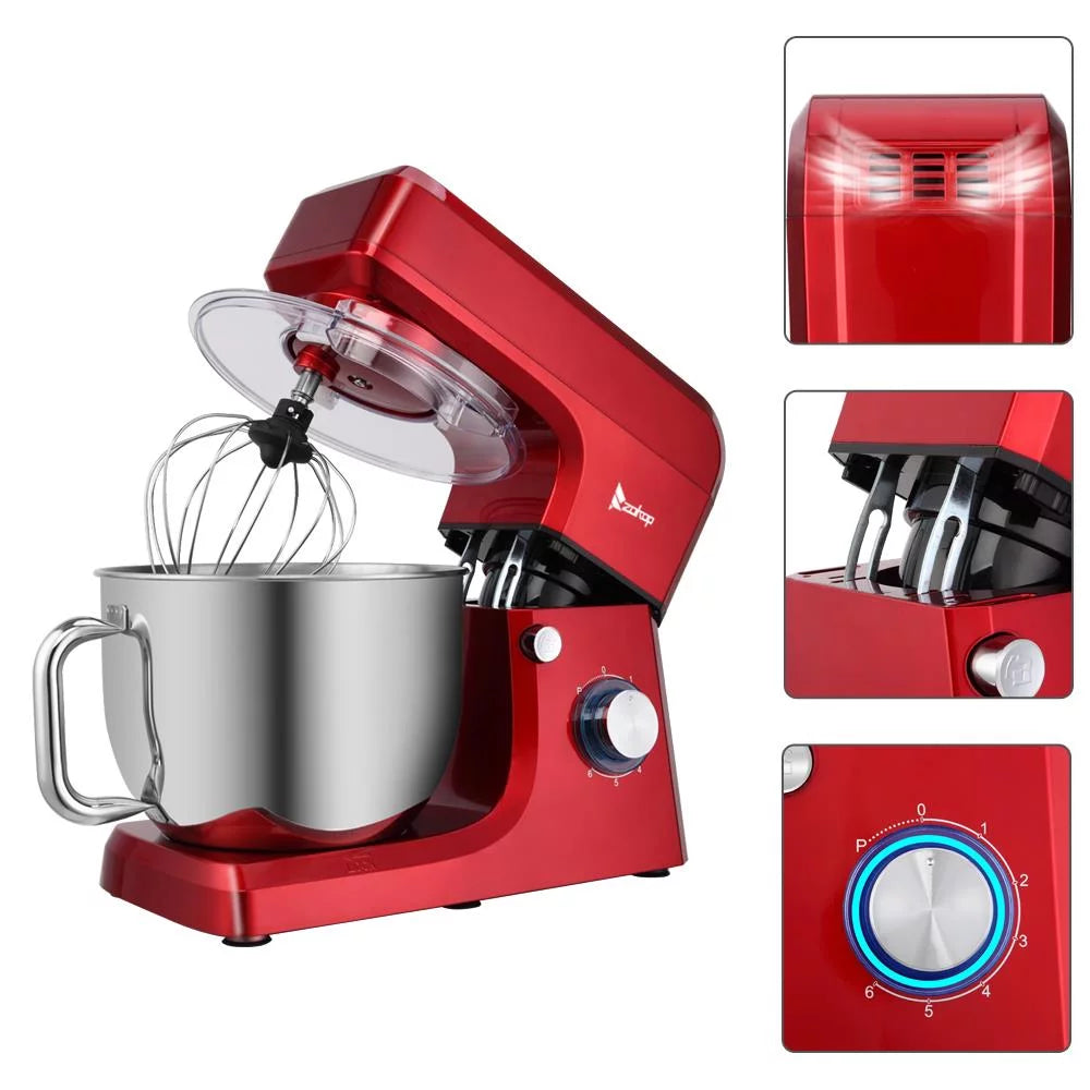 7L 660W Mixing Pot With Handle Red J8546