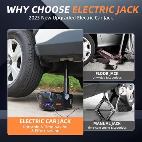 5 Ton 12V Electric Car Jack Kit with Impact Wrench and Tire Inflator Pump Y843