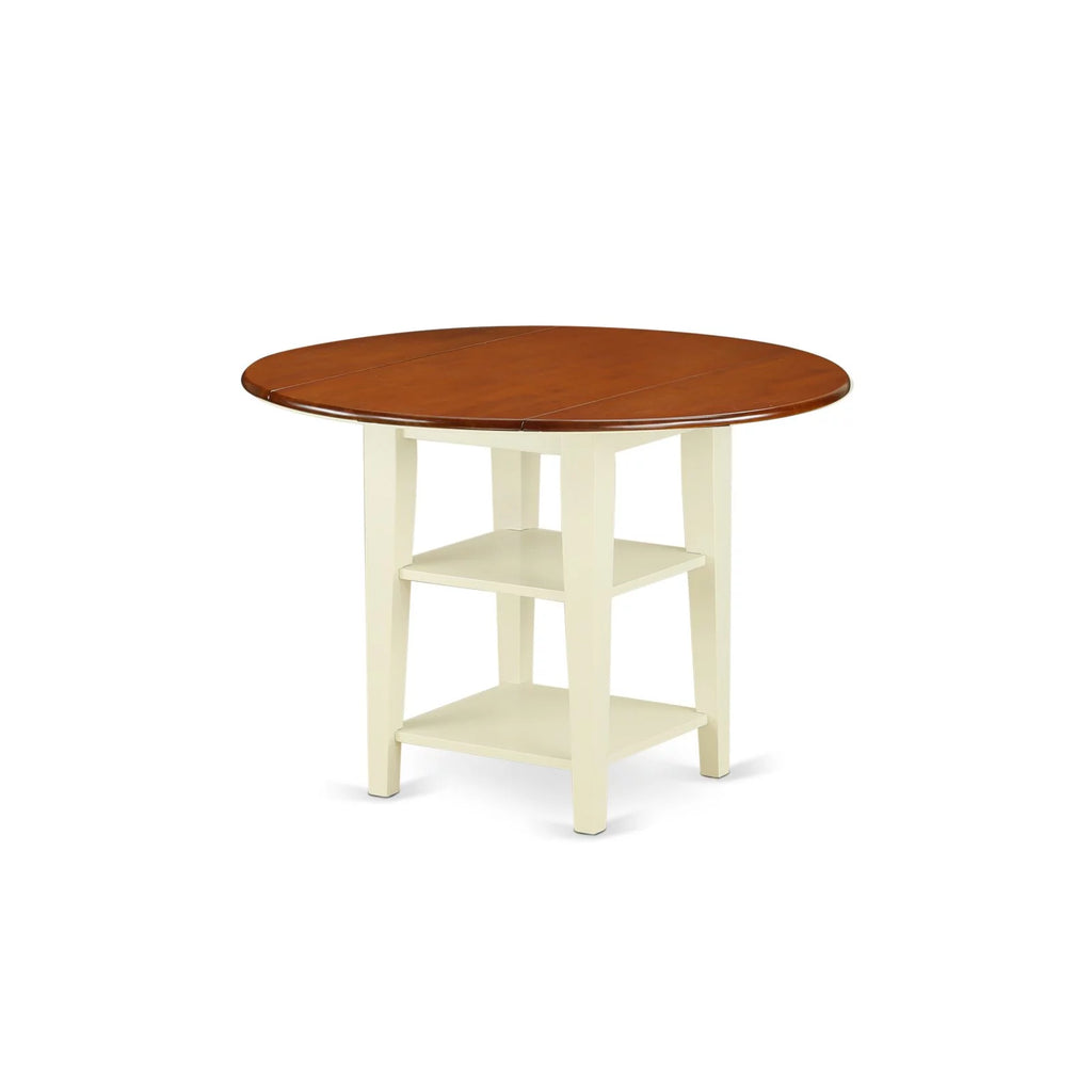 3 Piece Dual Drop Leaf Dining Table Set with Lattice Back Chairs F7493
