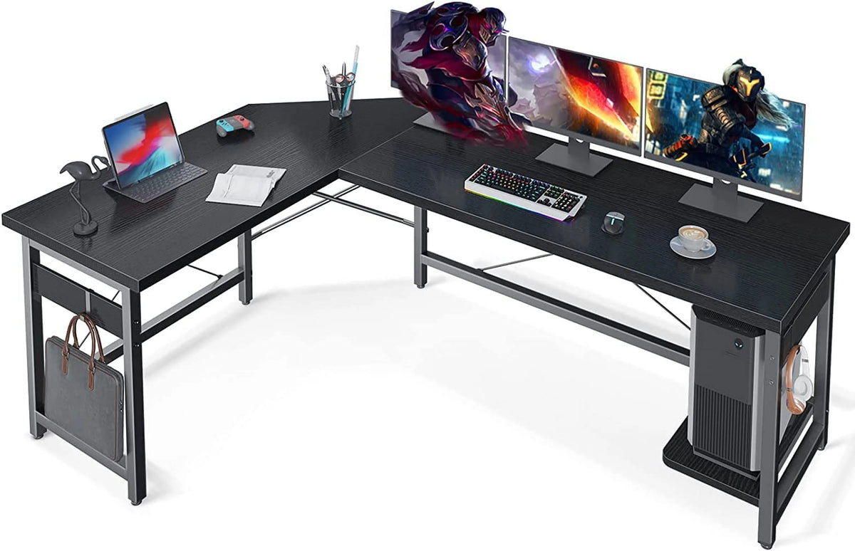 66" L Shaped Black Gaming Desk G564