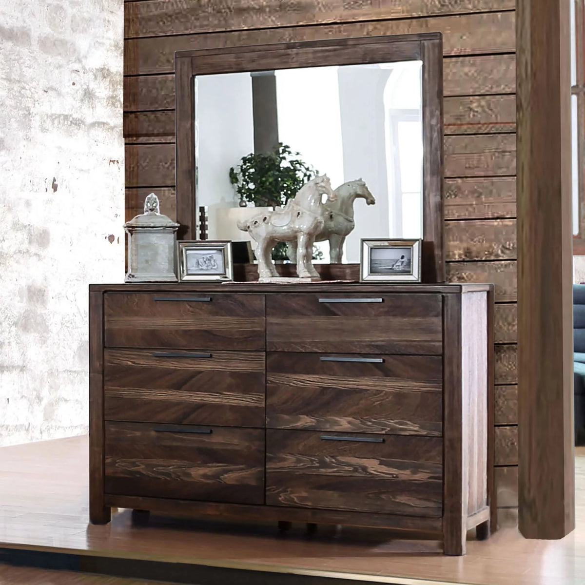 Queen Size 5pc Solid Wood Bedroom Furniture S2234