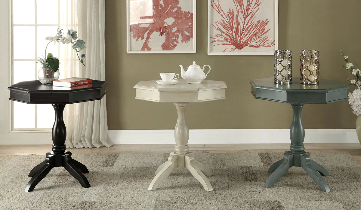 Black Wooden Octagon Side Table S733