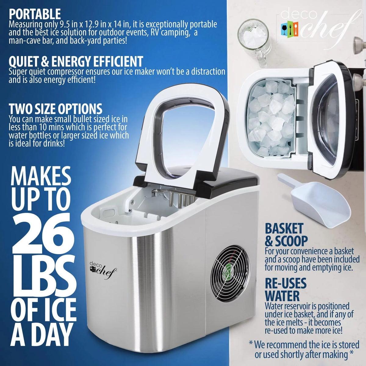 Stainless Steel Electric Top Load Ice Maker C4430