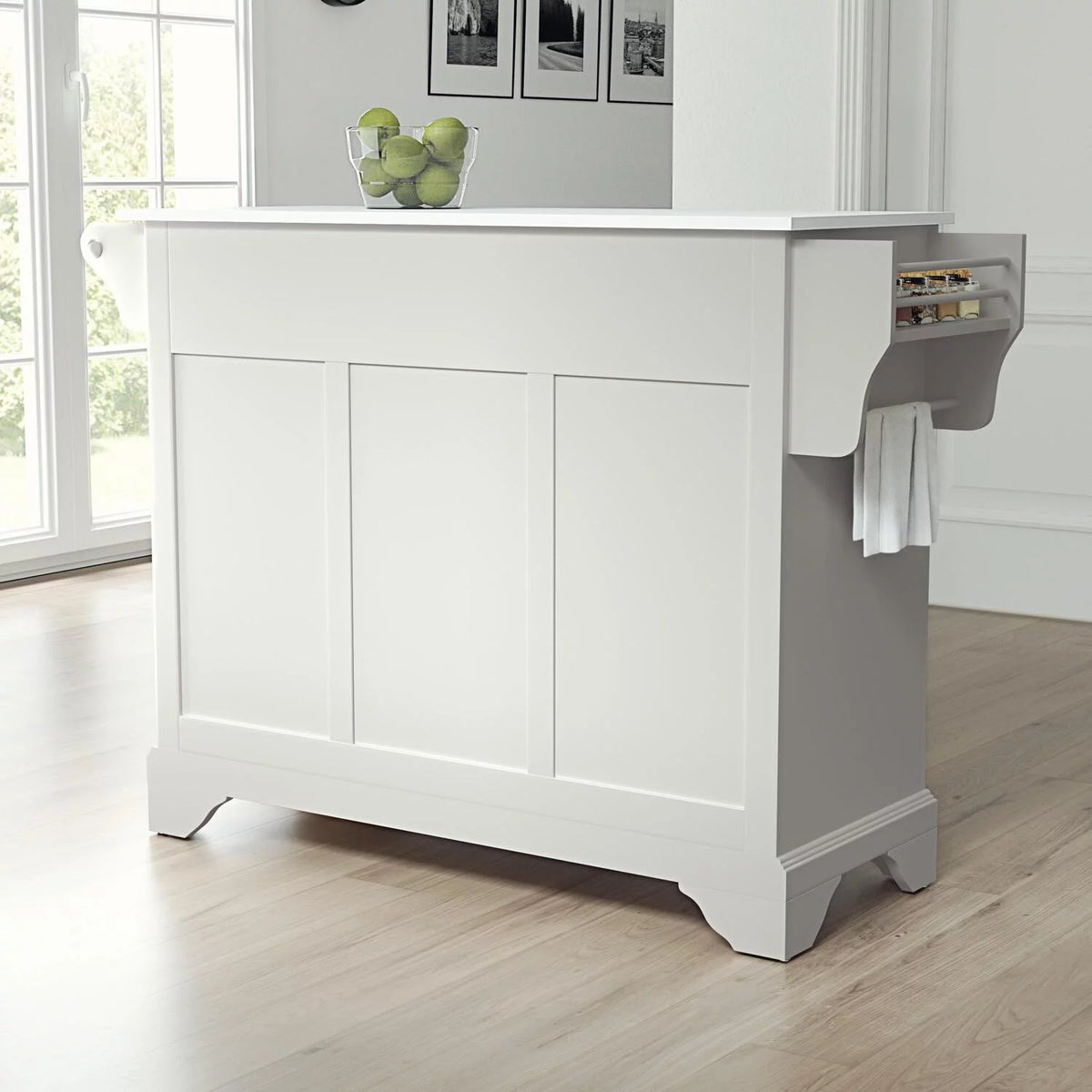 White Black Kitchen Island Cart S643