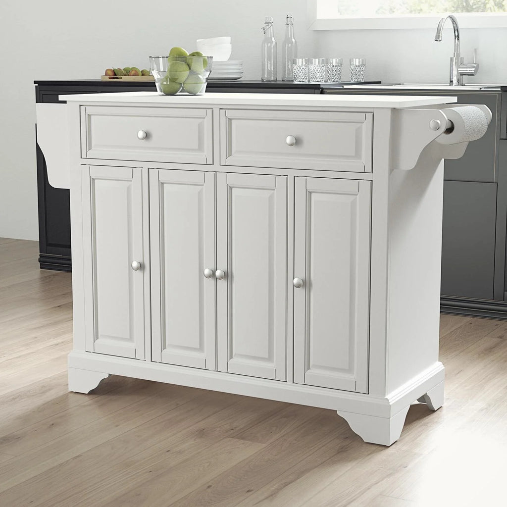 White Black Kitchen Island Cart S643