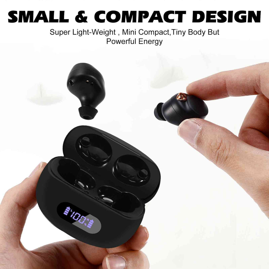 Black True Wireless Bluetooth Earbuds with Charging Case F599