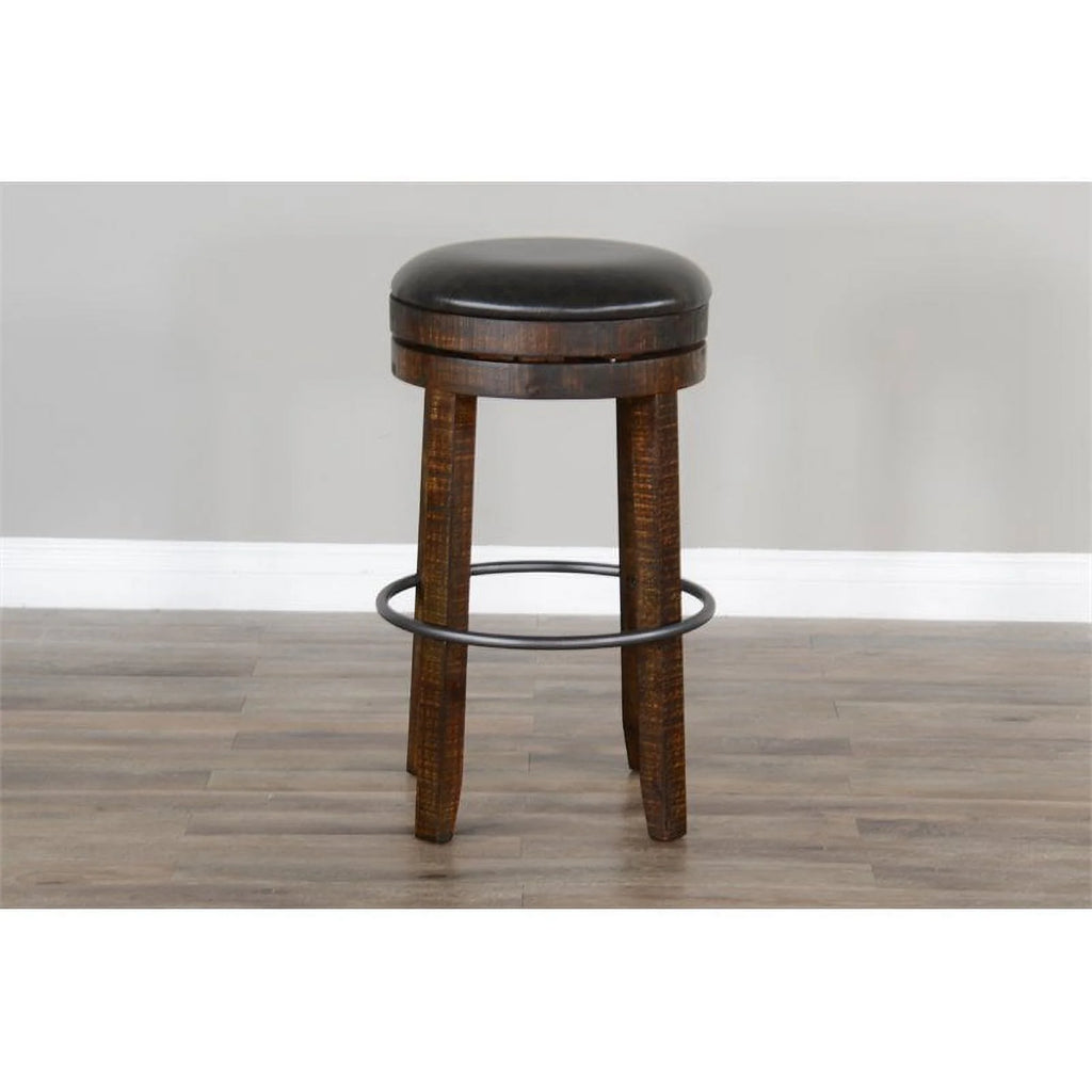 30" Wood Backless Swivel Barstool Set of 3 V55335