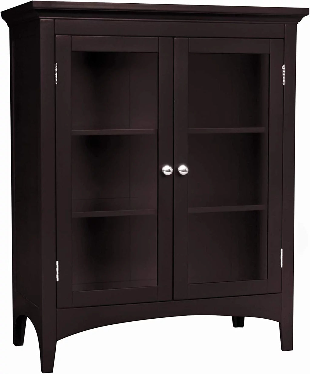 Wooden Floor Cabinet with 2 Glass Doors S751216