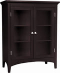 Wooden Floor Cabinet with 2 Glass Doors S751216