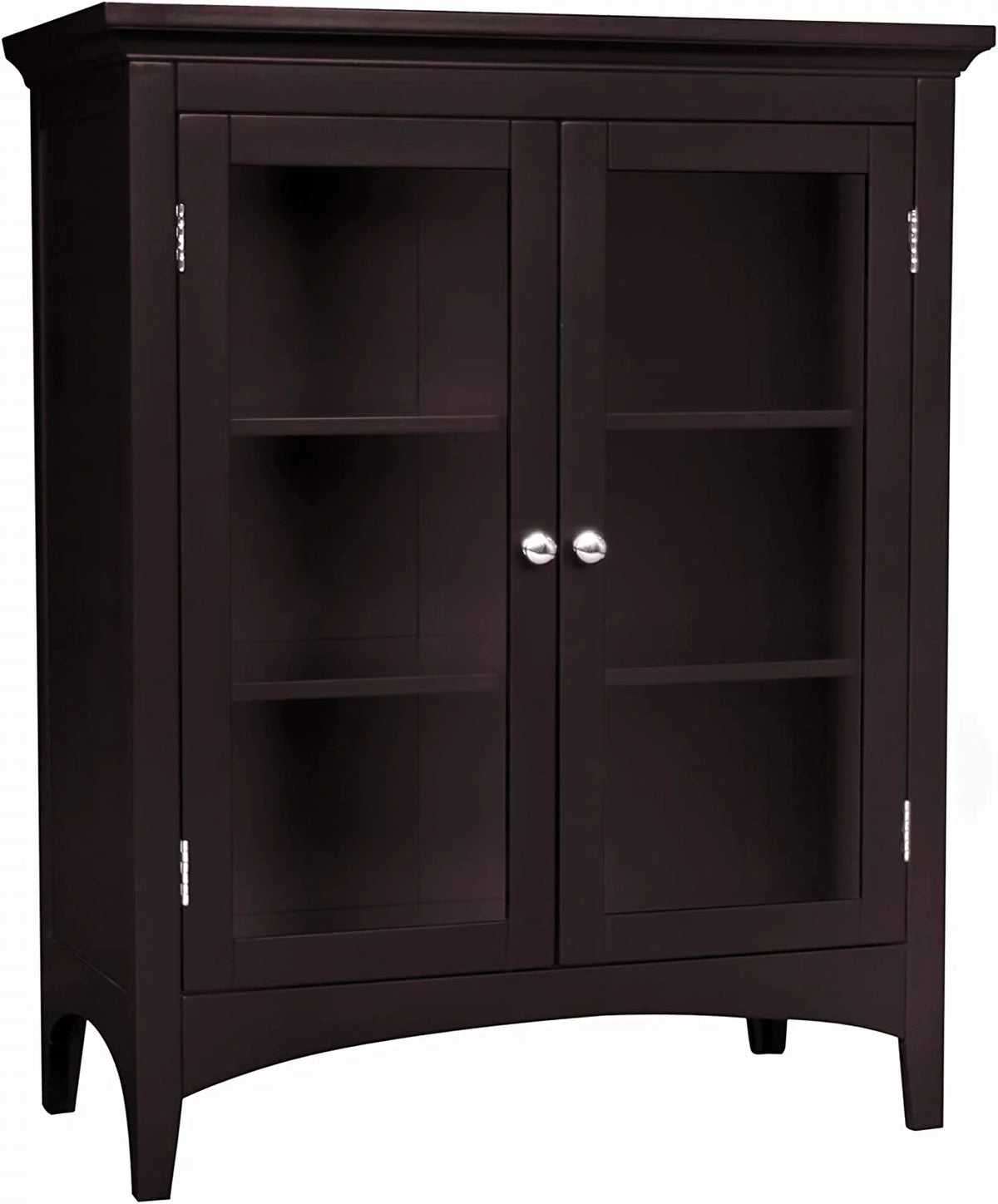 Wooden Floor Cabinet with 2 Glass Doors S751216
