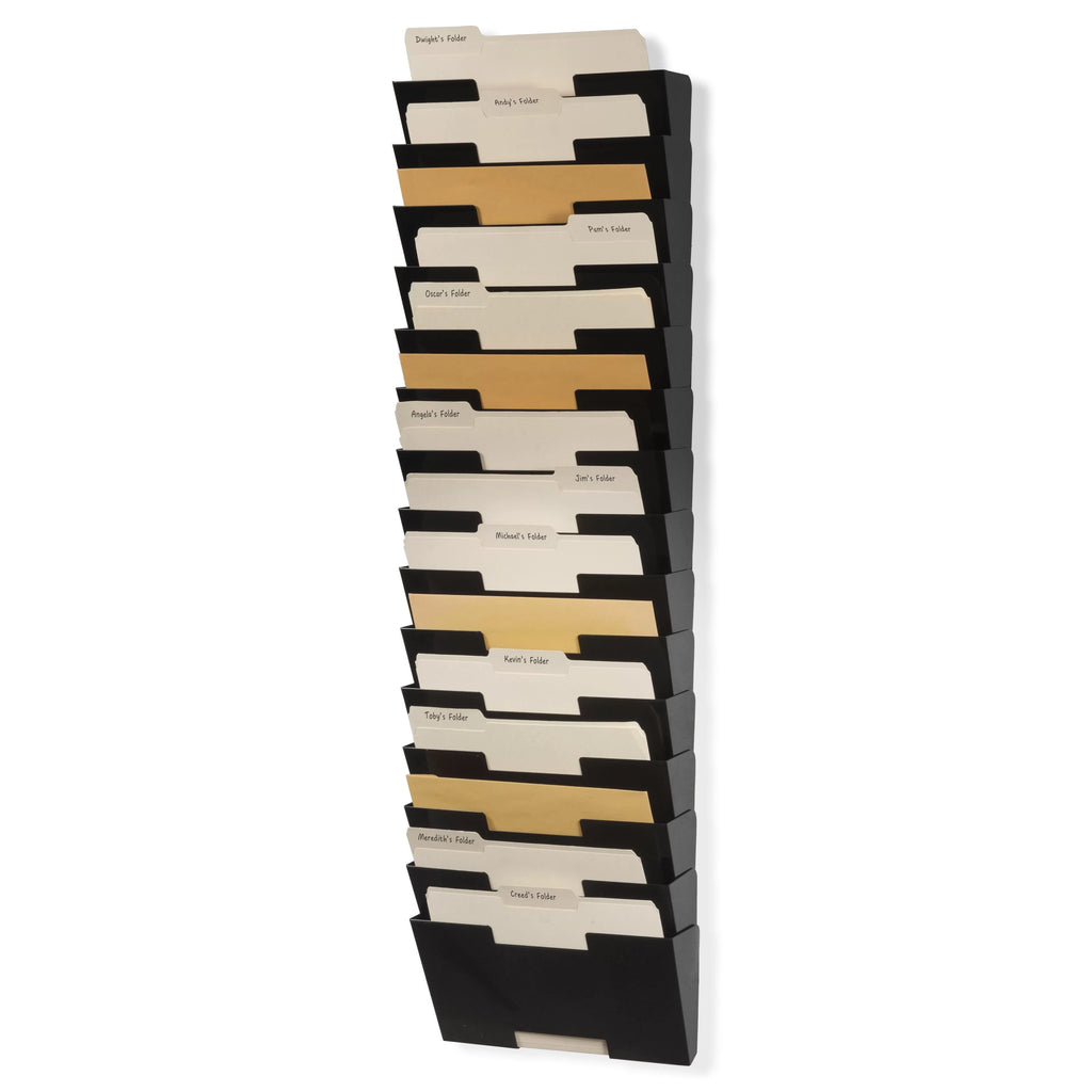 Black Steel Wall Mount Magazine Rack 15 Pockets A774