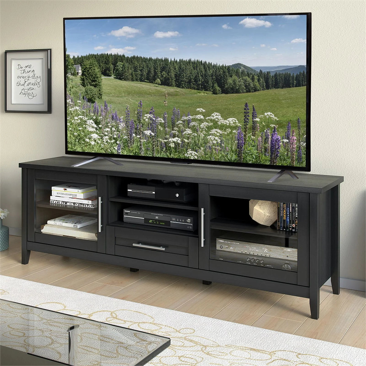 Black Wood TV Stand R1703