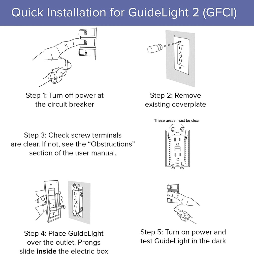 Light Almond GFCI Outlet Wall Plate with LED Night Light U4447