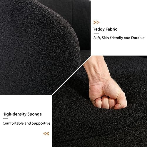 Swivel Barrel Chair Teddy Sherpa Upholstered Accent Armchair V8180