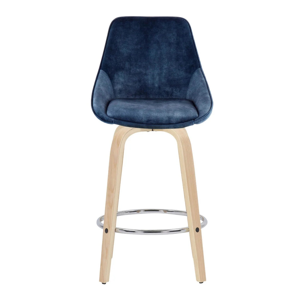 Blue Velvet Fixed-Height Counter Stool C393978