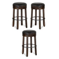 30" Wood Backless Swivel Barstool Set of 3 V55335
