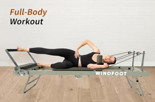 Foldable Pilates Reformer Machine with Springs & Cords P1916