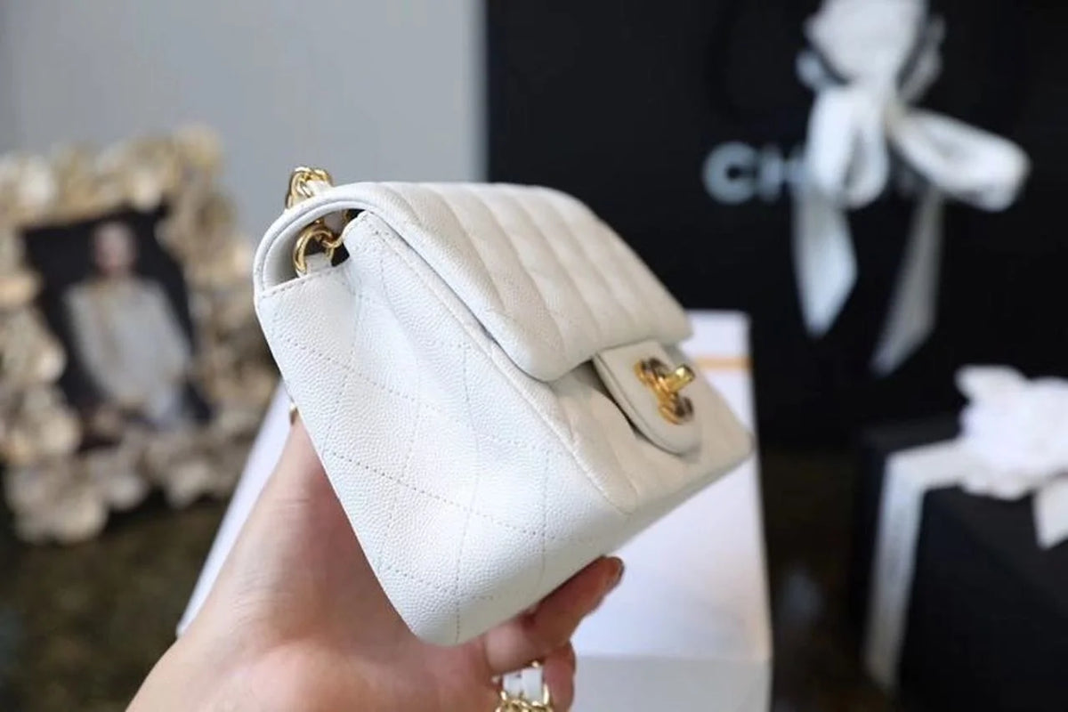 White Mini Flap Bag F89809