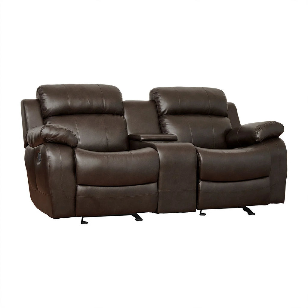 Brown Faux Leather 2-Piece Reclining Sofa Set O969933