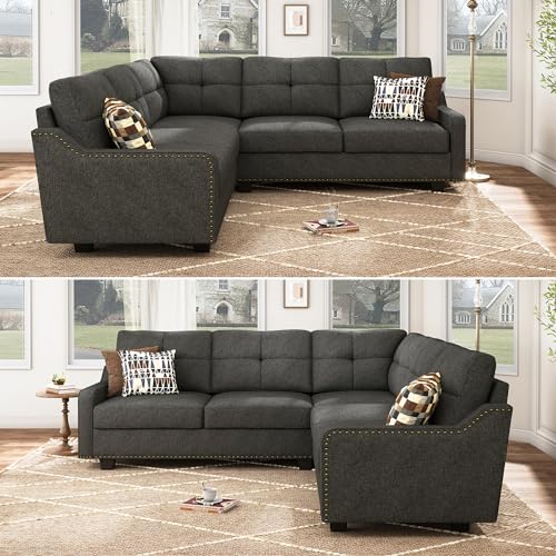 Dark Grey Convertible Sectional Sofa I3179