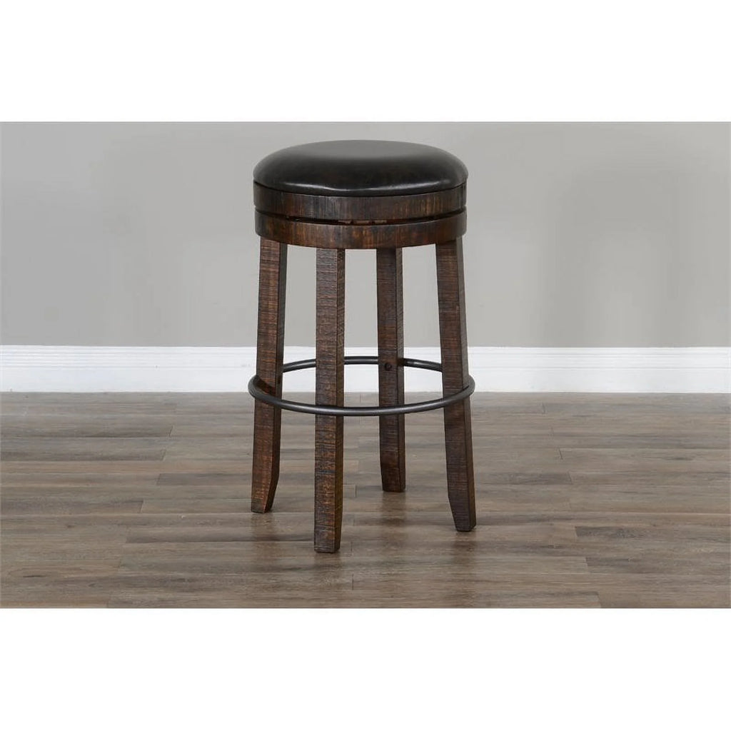 30" Wood Backless Swivel Barstool Set of 3 V55335