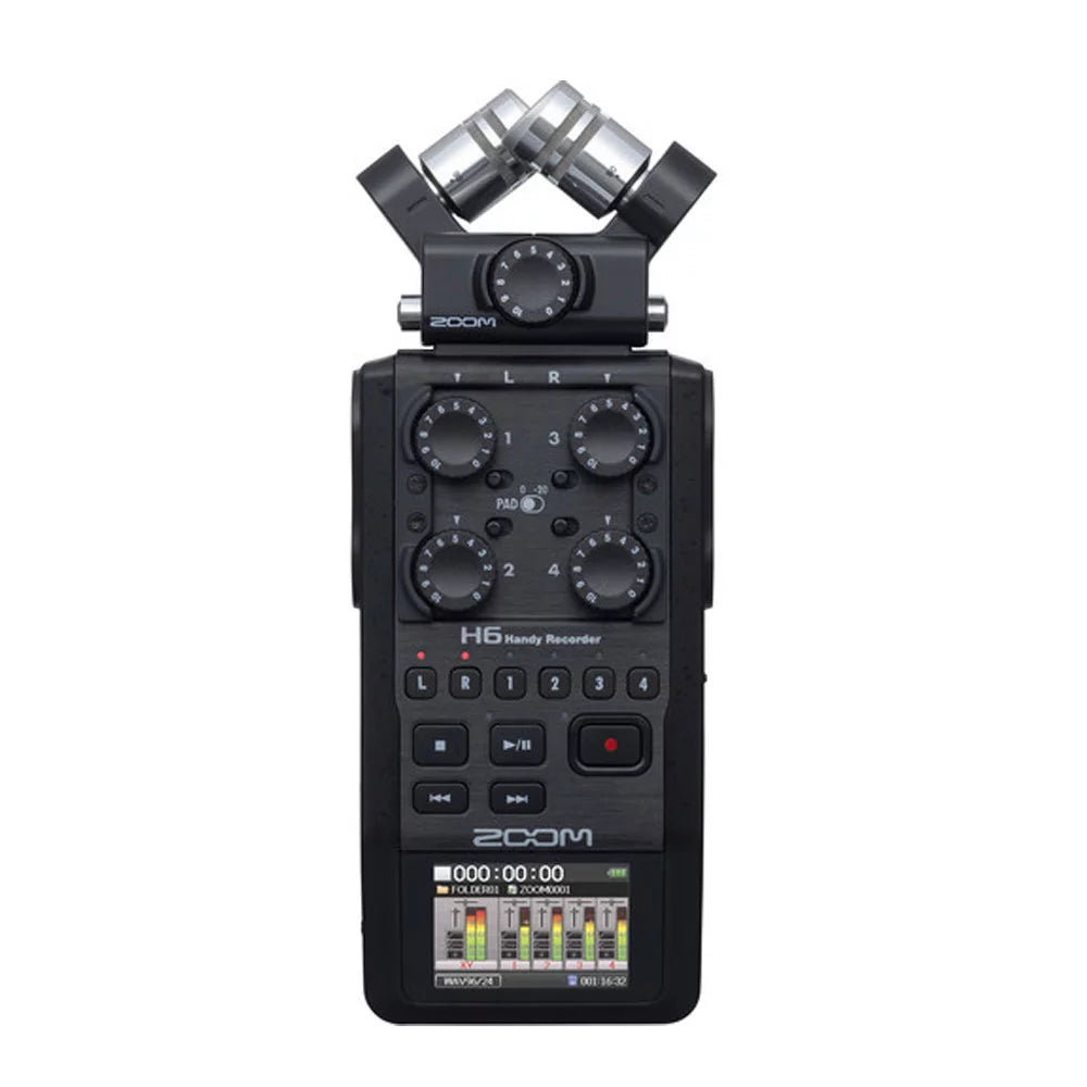 All Black Six Track Portable Recorder Bundle with Dynamic Mic Headphones B25507