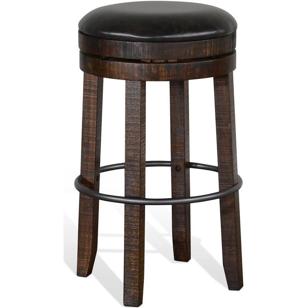 30" Wood Backless Swivel Barstool Set of 3 V55335