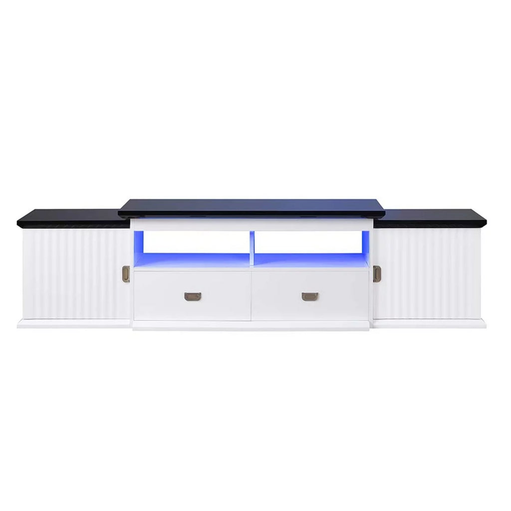 83 Inch White Wood TV Media Stand with 2 Shelves W22287