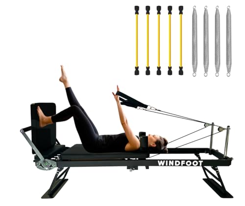 Foldable Pilates Reformer Machine with Springs & Cords P1916