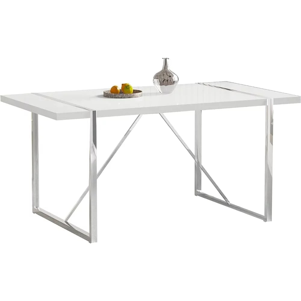 White Rectangle MDF Dining Table B478