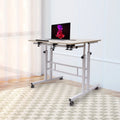 Mobile Adjustable Height Standing Desk with Wheels H682