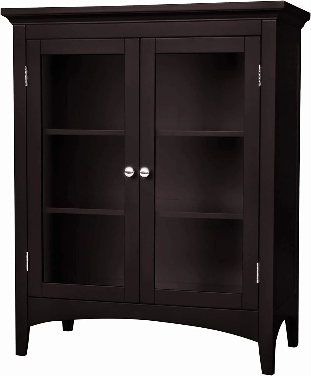 Wooden Floor Cabinet with 2 Glass Doors S751216