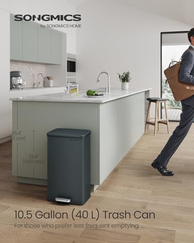 10.5 Gallon Stainless Steel Step Trash Can with Lid K2434