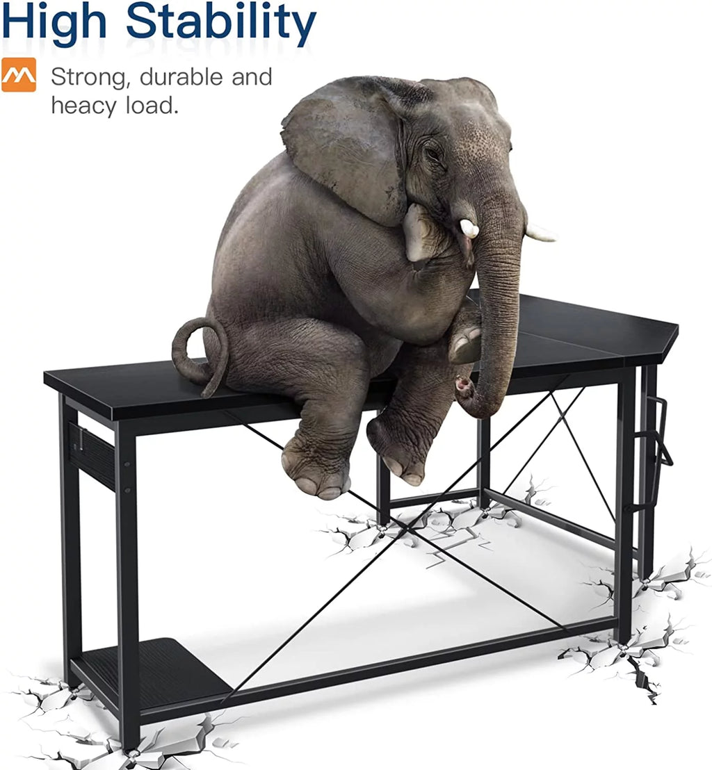 66" L Shaped Black Gaming Desk G564