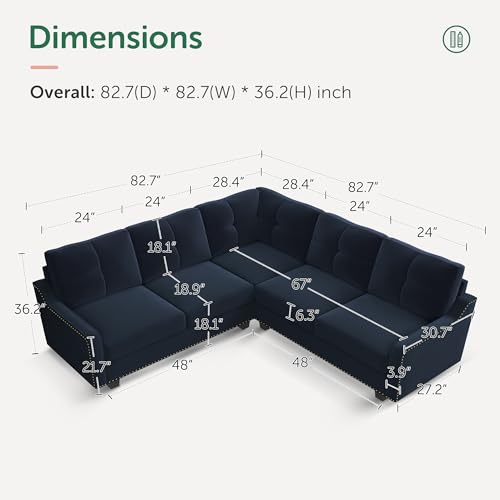 Dark Grey Convertible Sectional Sofa I3179
