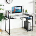 47.2" L Writing Computer Desk with 2 Storage Shelves White & Black W985
