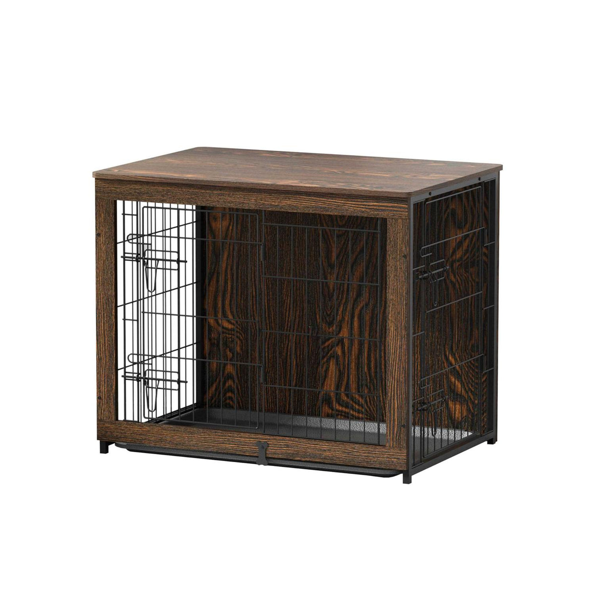 Wooden Dog Crate Furniture with Cushion and Tray S22364