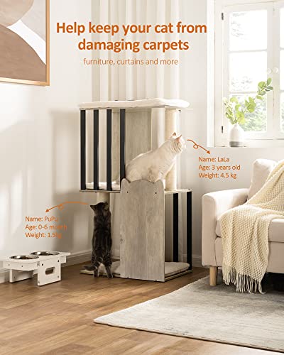 3-Tier Cat Tree Tower Condo with Sisal Scratching Posts D93804